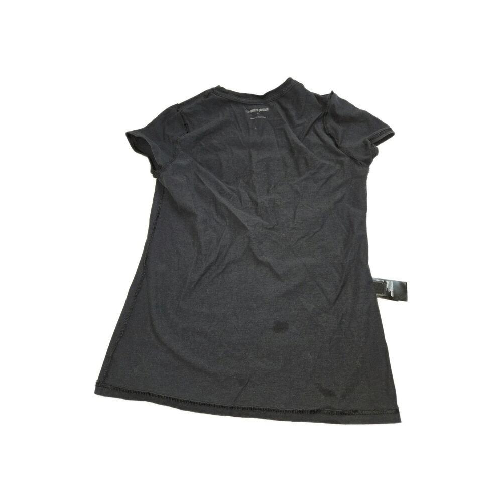 Harley-Davidson EUC Size M Top‎ Women Small Black Cotton Motorcycle Cherry Skull - Picture 4 of 12